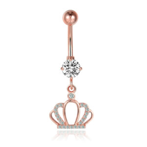 Cilla Navelpiercing met Hangertje - Kroon Rosegoudkleurig