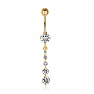 Cilla Navelpiercing van Edelstaal - Zirkonia Goudkleurig