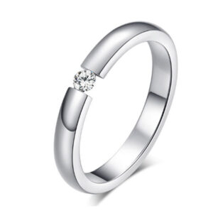 Cilla Jewels edelstaal ring Crystal Silver-18mm