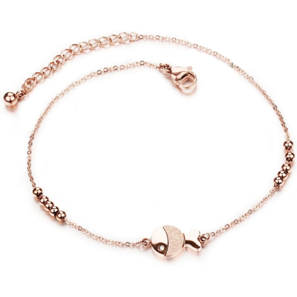 Cilla Jewels enkelband Fish Rose Goudkleurig 1 Cilla Jewels enkelband Fish Rose Goudkleurig