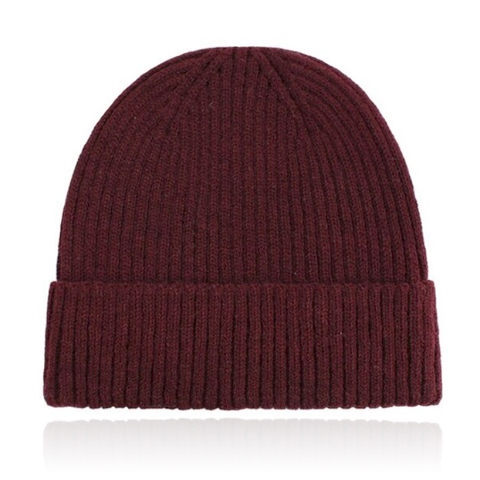 Classic Beanie Muts Dames - Dark Red 1 Classic Beanie Muts Dames - Dark Red