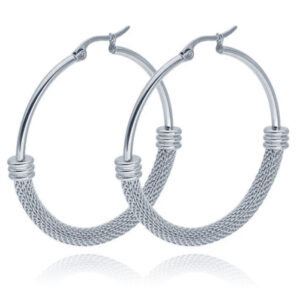 Dames Oorbellen Ringen Zilverkleurig van Edelstaal - 60mm