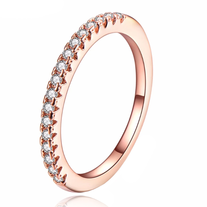 Dames Ring Verguld Rose Kleurig met Zirkonia-18mm 1 Dames Ring Verguld Rose Kleurig met Zirkonia-18mm