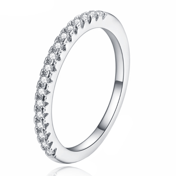 Dames Ring Verzilverd Zilverkleurig met Zirkonia-17mm 1 Dames Ring Verzilverd Zilverkleurig met Zirkonia-17mm