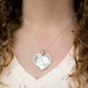 Hanger hart met foto - groot - zilver