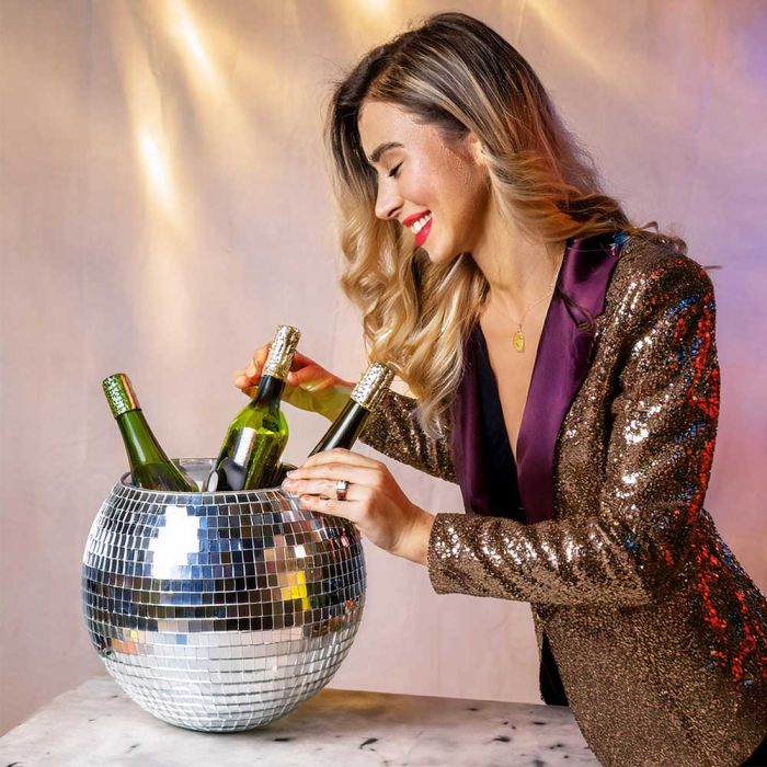 IJsemmer Discobal - Disco Ball Ice Bucket - Zilver 1 IJsemmer Discobal - Disco Ball Ice Bucket - Zilver