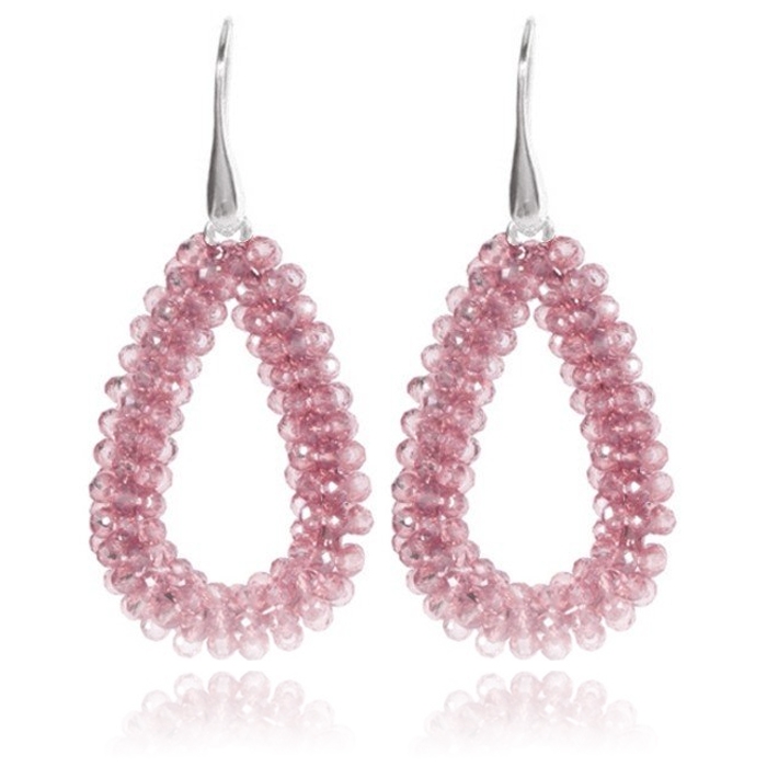 Druppel oorbellen Stardust Roze Zilverkleurig 1 Druppel oorbellen Stardust Roze Zilverkleurig