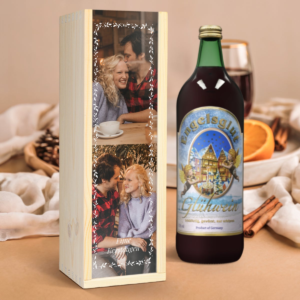 Glühwein in bedrukte kist - Engelsglut