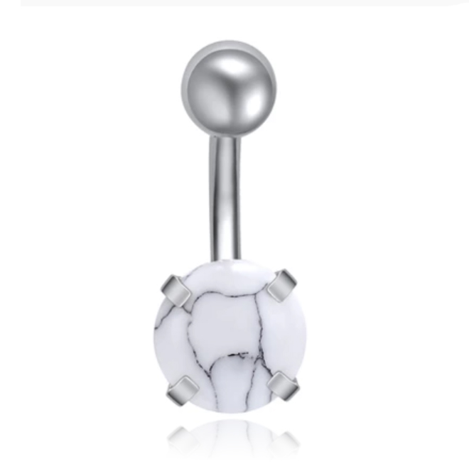 Edelstaal Navelpiercing LGT JWLS - Howliet & Zilver 1 Edelstaal Navelpiercing LGT JWLS - Howliet & Zilver