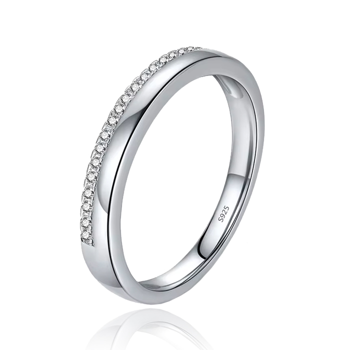 Elenza Sterling .925 Zilveren Klassieke Band met Zirkonia-17mm 1 Elenza Sterling .925 Zilveren Klassieke Band met Zirkonia-17mm