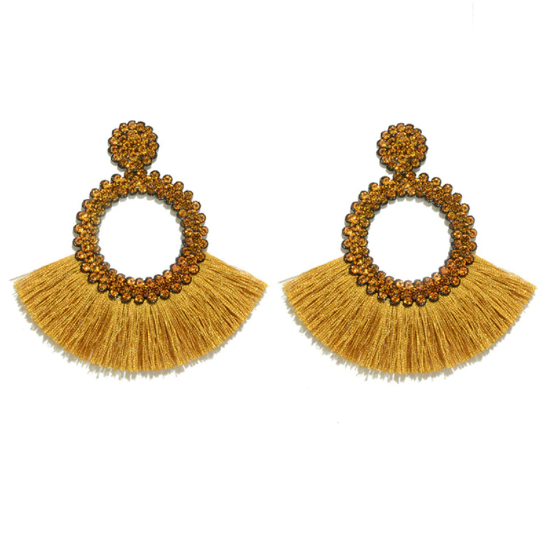 Fringe Oorbellen met gele Strass van Cilla Jewels 1 Fringe Oorbellen met gele Strass van Cilla Jewels