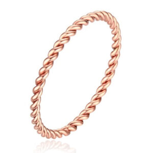 Gedraaide Elegante Dames Ring Edelstaal Verguld Rose kleurig-17mm