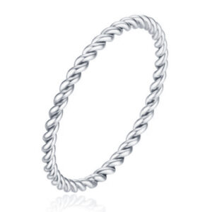 Gedraaide Elegante Dames Ring Edelstaal Verzilverd Zilverkleurig-18mm