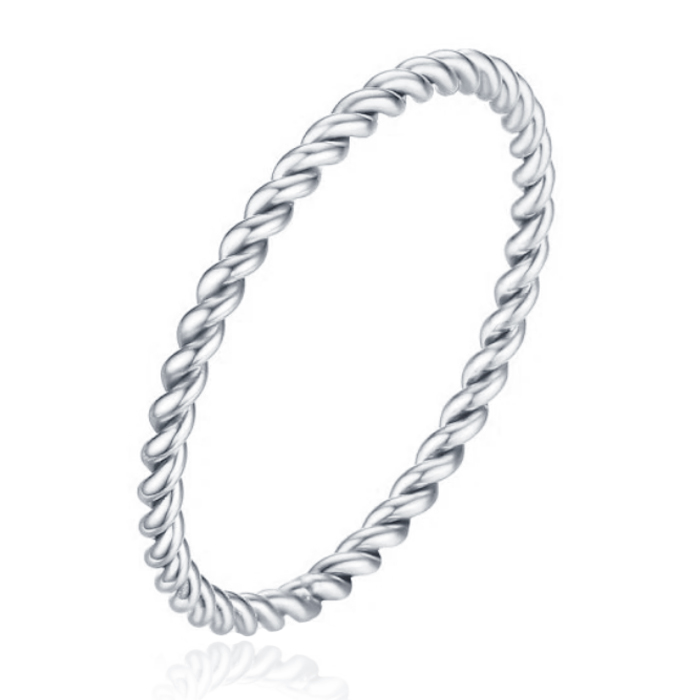 Gedraaide Elegante Dames Ring Edelstaal Verzilverd Zilverkleurig-15mm 1 Gedraaide Elegante Dames Ring Edelstaal Verzilverd Zilverkleurig-15mm