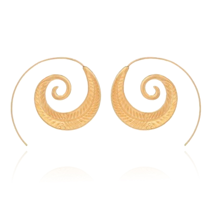 Goudkleurige Ronde Spiraal Oorstekers Dames 1 Goudkleurige Ronde Spiraal Oorstekers Dames