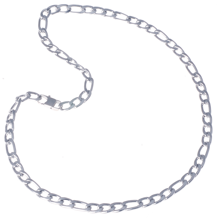 Heren ketting edelstaal Figaro Zilver 8mm-60cm 1 Heren ketting edelstaal Figaro Zilver 8mm-60cm