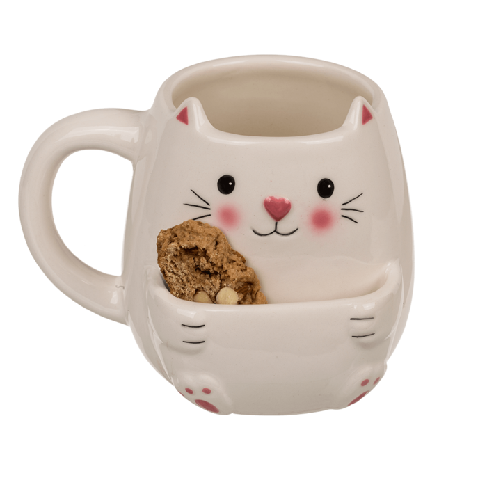 Katten Mok - 450 ml - Met Koekjesvak - Keramiek - Cadeau Kattenliefhebbers 1 Katten Mok - 450 ml - Met Koekjesvak - Keramiek - Cadeau Kattenliefhebbers