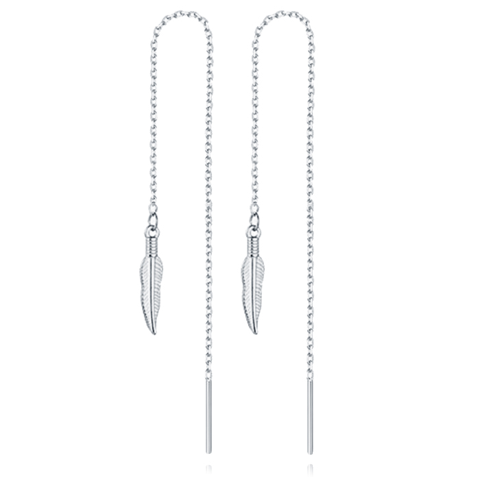 Ketting Oorhangers Dames met Blad Zilverkleurig van Edelstaal 1 Ketting Oorhangers Dames met Blad Zilverkleurig van Edelstaal