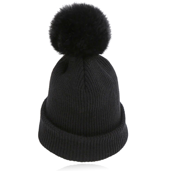 LGT JWLS Dames Beanie in Zwart - Met Pompon 1 LGT JWLS Dames Beanie in Zwart - Met Pompon