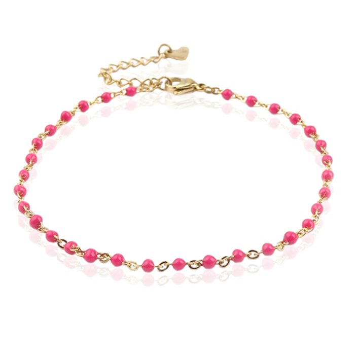 LGT JWLS Enkelband Emaille Roze 1 LGT JWLS Enkelband Emaille Roze