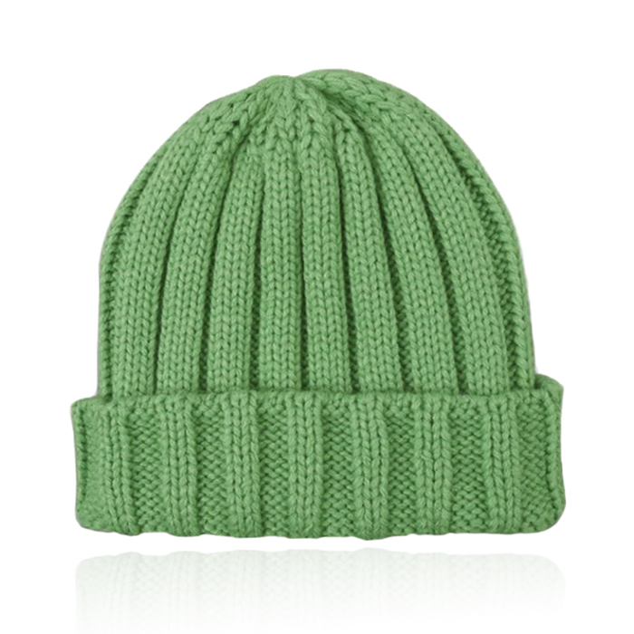 LGT JWLS Grofgebreide Dames Beanie met Omslagrand - Appelgroen 1 LGT JWLS Grofgebreide Dames Beanie met Omslagrand - Appelgroen