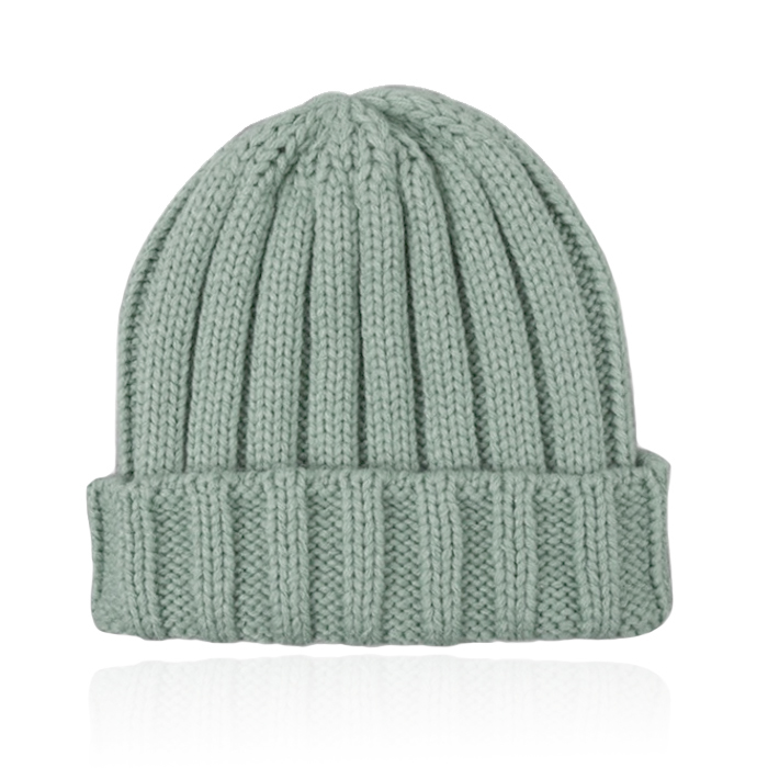 LGT JWLS Grofgebreide Dames Beanie met Omslagrand - Groen 1 LGT JWLS Grofgebreide Dames Beanie met Omslagrand - Groen