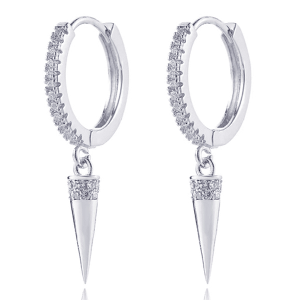 LGT JWLS Oorringen met Conische Cilinder Hanger - Conical Silver 1 LGT JWLS Oorringen met Conische Cilinder Hanger - Conical Silver