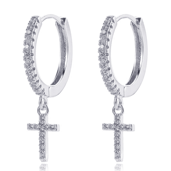 LGT JWLS Oorringen met Kruis Hanger - Cross Silver 1 LGT JWLS Oorringen met Kruis Hanger - Cross Silver