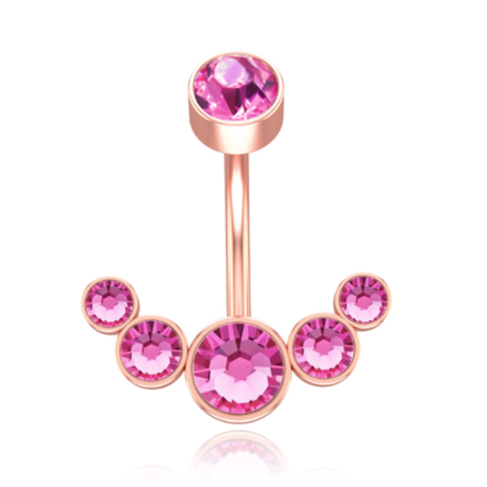 LGT JWLS Piercing in Anker vorm - Roze Kristal 1 LGT JWLS Piercing in Anker vorm - Roze Kristal