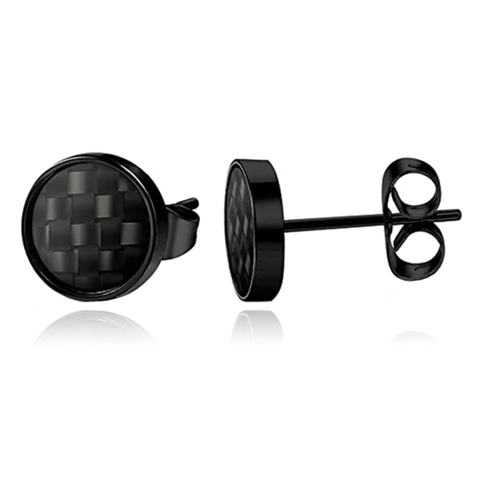 LGT JWLS Stud Oorbellen - Carbon Zwart-4mm 1 LGT JWLS Stud Oorbellen - Carbon Zwart-4mm