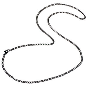LGT Jewels Cubaanse koord ketting Zwart Gourmet Schakel 3mm-70cm