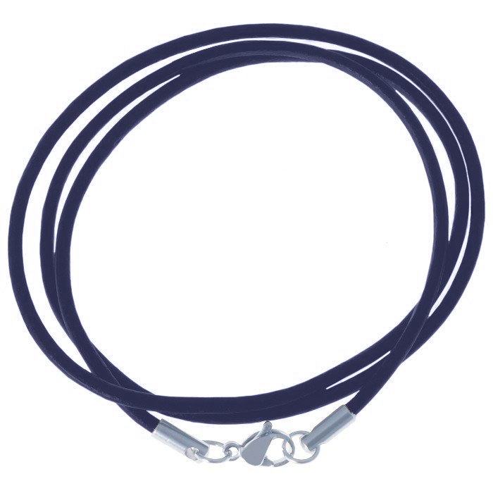 LGT Jewels leren koord ketting blauw 2mm-70cm 1 LGT Jewels leren koord ketting blauw 2mm-70cm