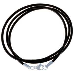 LGT Jewels leren koord ketting zwart 2mm-50cm