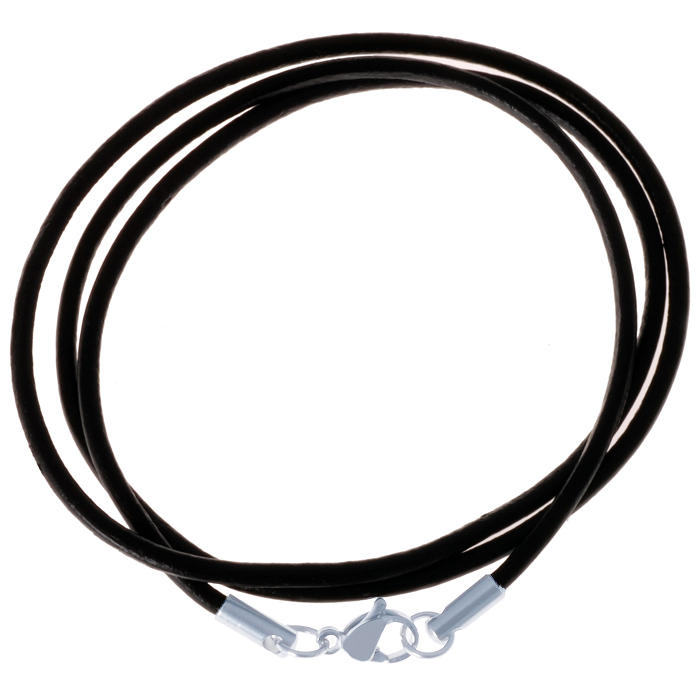LGT Jewels leren koord ketting zwart 2mm-60cm 1 LGT Jewels leren koord ketting zwart 2mm-60cm