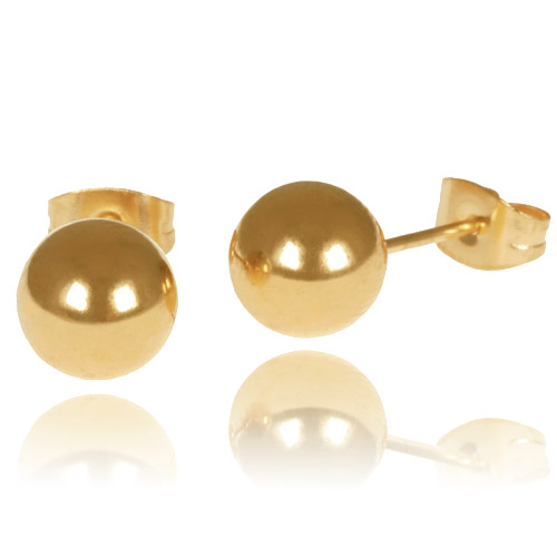 LGT Jewels Stud oorbellen Bol Goud 4mm 1 LGT Jewels Stud oorbellen Bol Goud 4mm