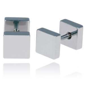 LGT Jewels Stud oorbellen Square zilver 8mm