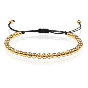 Macrame Armband Dames - 5mm Goudkleurige Kralen