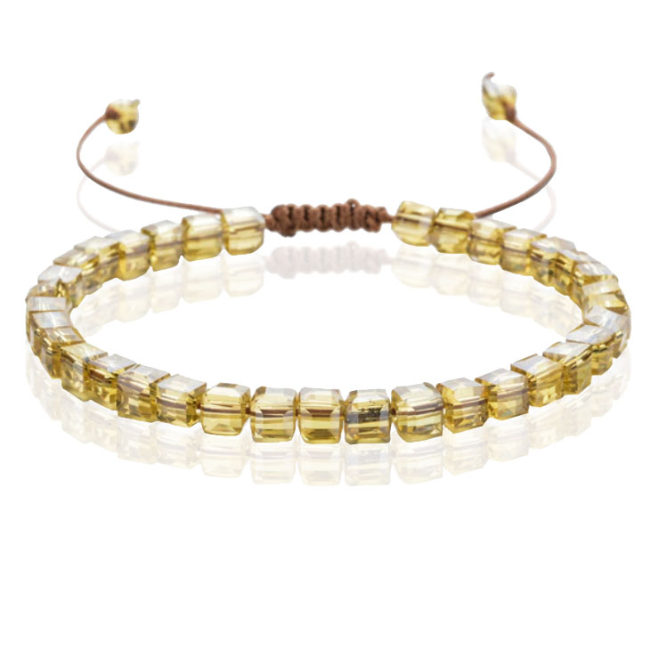 Memphis Bohemia Kralen Armband - 4mm Kristal Glas Geel 1 Memphis Bohemia Kralen Armband - 4mm Kristal Glas Geel