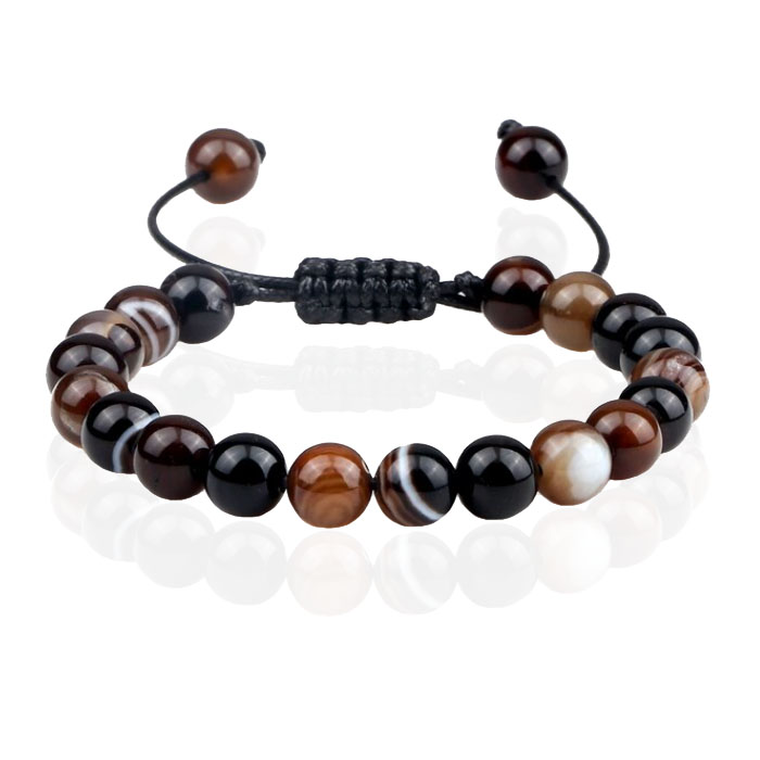 Memphis Dames Armband 8mm Kralen - Black Agate 1 Memphis Dames Armband 8mm Kralen - Black Agate