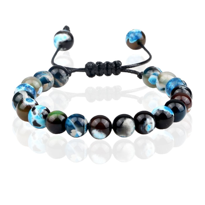 Memphis Dames Armband 8mm Kralen - Blue fire 1 Memphis Dames Armband 8mm Kralen - Blue fire