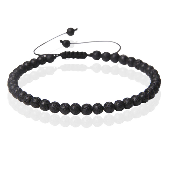 Memphis No.1 Armband - 4mm Lava Stone 1 Memphis No.1 Armband - 4mm Lava Stone