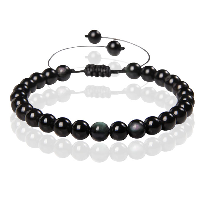 Memphis No.2 Natuursteen Armband Dames - 6mm Color Obsidian 1 Memphis No.2 Natuursteen Armband Dames - 6mm Color Obsidian