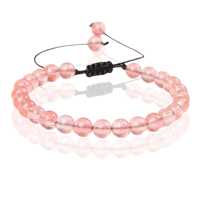 Memphis No.2 Natuursteen Armband Dames - 6mm Red Watermelon 1 Memphis No.2 Natuursteen Armband Dames - 6mm Red Watermelon