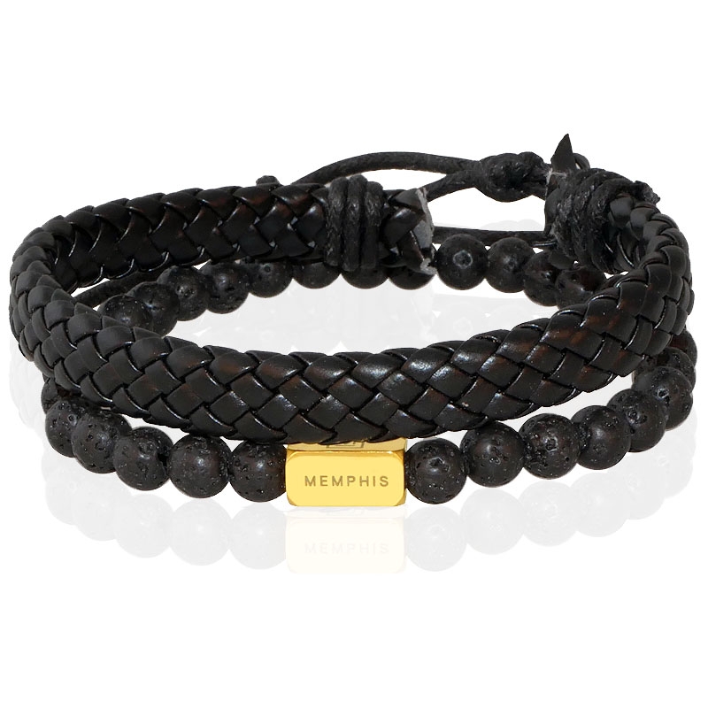 Memphis DUO Mannen Armbanden set "Slick"-19cm 1 Memphis DUO Mannen Armbanden set "Slick"-19cm