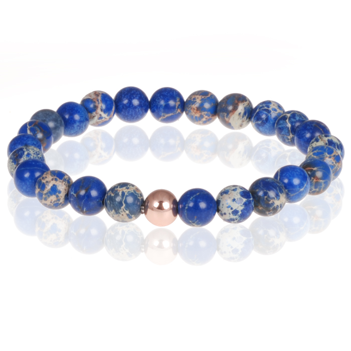 Memphis heren armband natuursteen kralen blauw 1 Memphis heren armband natuursteen kralen blauw