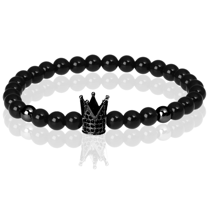 Memphis kralen armband Agaat Crown Black 1 Memphis kralen armband Agaat Crown Black