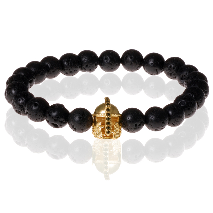 Memphis kralen armband Lavasteen Gladiator Goudkleurig 1 Memphis kralen armband Lavasteen Gladiator Goudkleurig