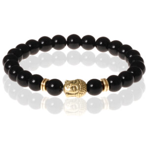 Memphis kralen armband Natuursteen Buddha Goudkleurig