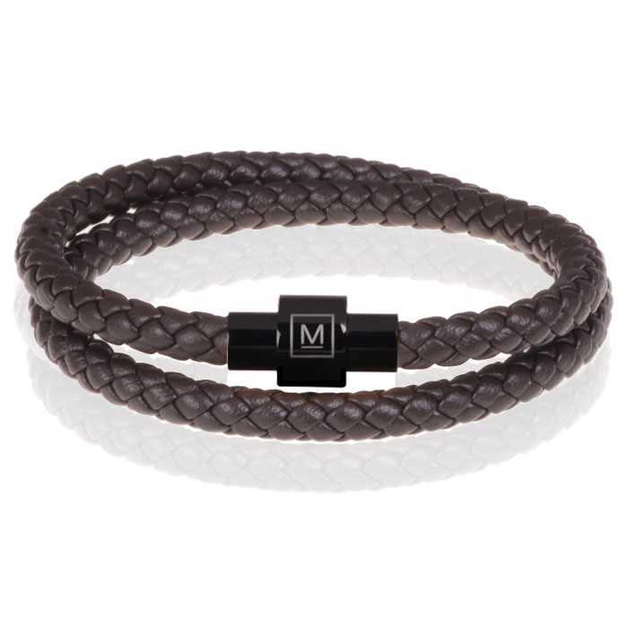 Memphis leren wrap armband Donkerbruin Zwart-20cm 1 Memphis leren wrap armband Donkerbruin Zwart-20cm