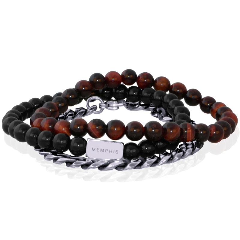 Memphis TRIO Herenarmbanden set "The Warrior"-19cm 1 Memphis TRIO Herenarmbanden set "The Warrior"-19cm